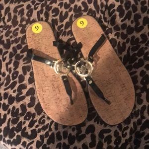 Black MK flip flops